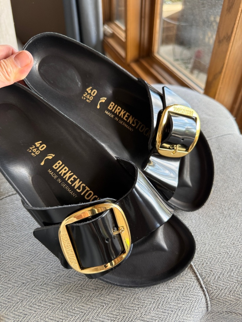 Birkenstock Madrid Big Buckle in High Shine Black - Picture 5 of 5